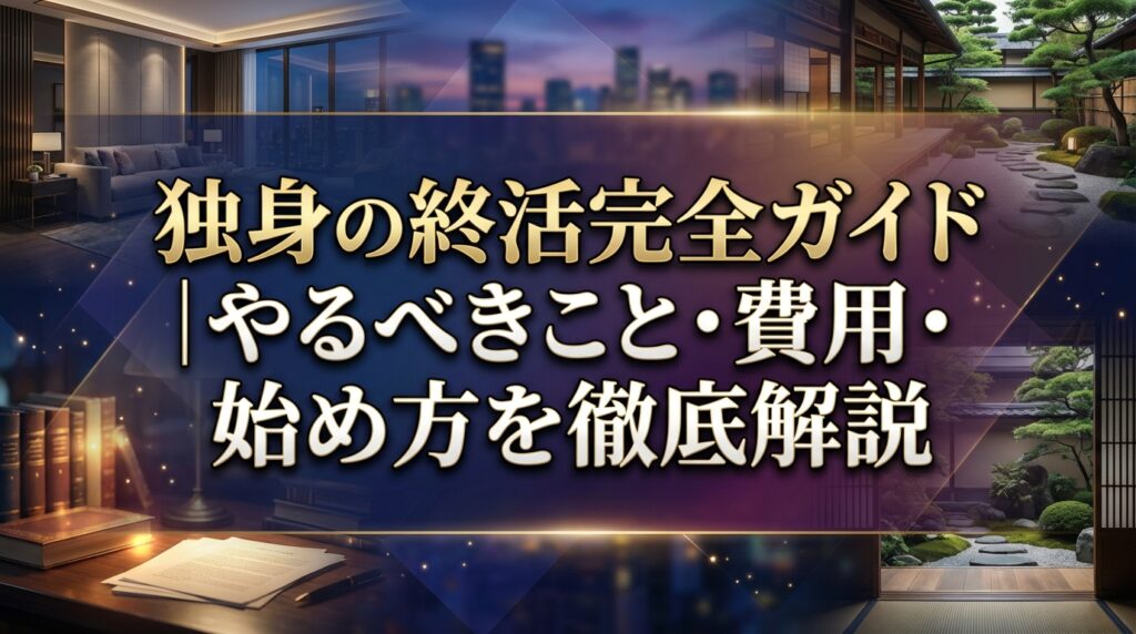 独身の終活完全ガイド｜やるべきこと・費用・始め方を徹底解説