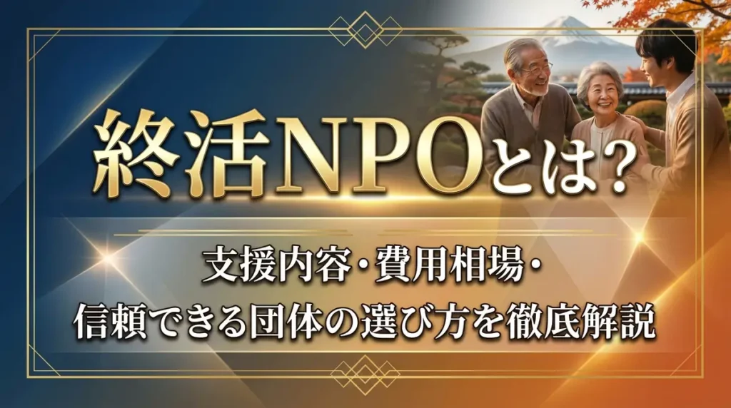 終活NPOとは？支援内容・費用相場・信頼できる団体の選び方を徹底解説