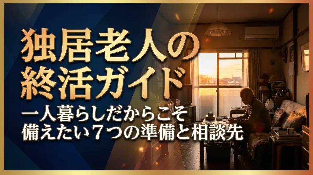 独居老人の終活ガイド｜一人暮らしだからこそ備えたい7つの準備と相談先