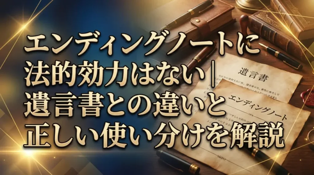 エンディングノートに法的効力はない｜遺言書との違いと正しい使い分けを解説