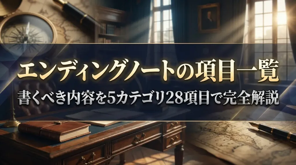 エンディングノートの項目一覧｜書くべき内容を5カテゴリ28項目で完全解説