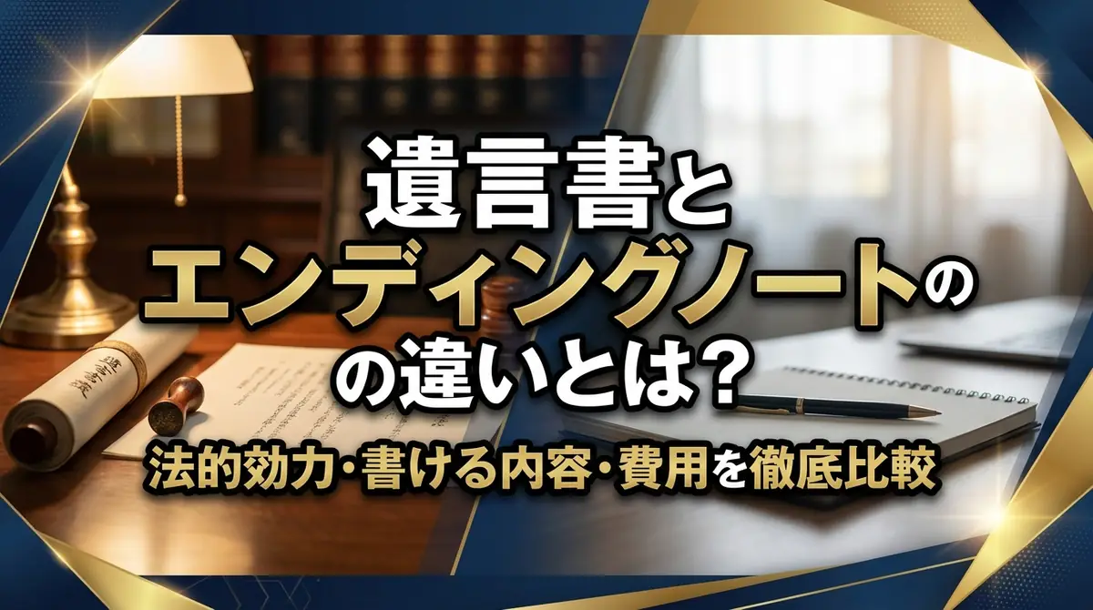 遺言書とエンディングノートの違いとは?法的効力・書ける内容・費用を徹底比較
