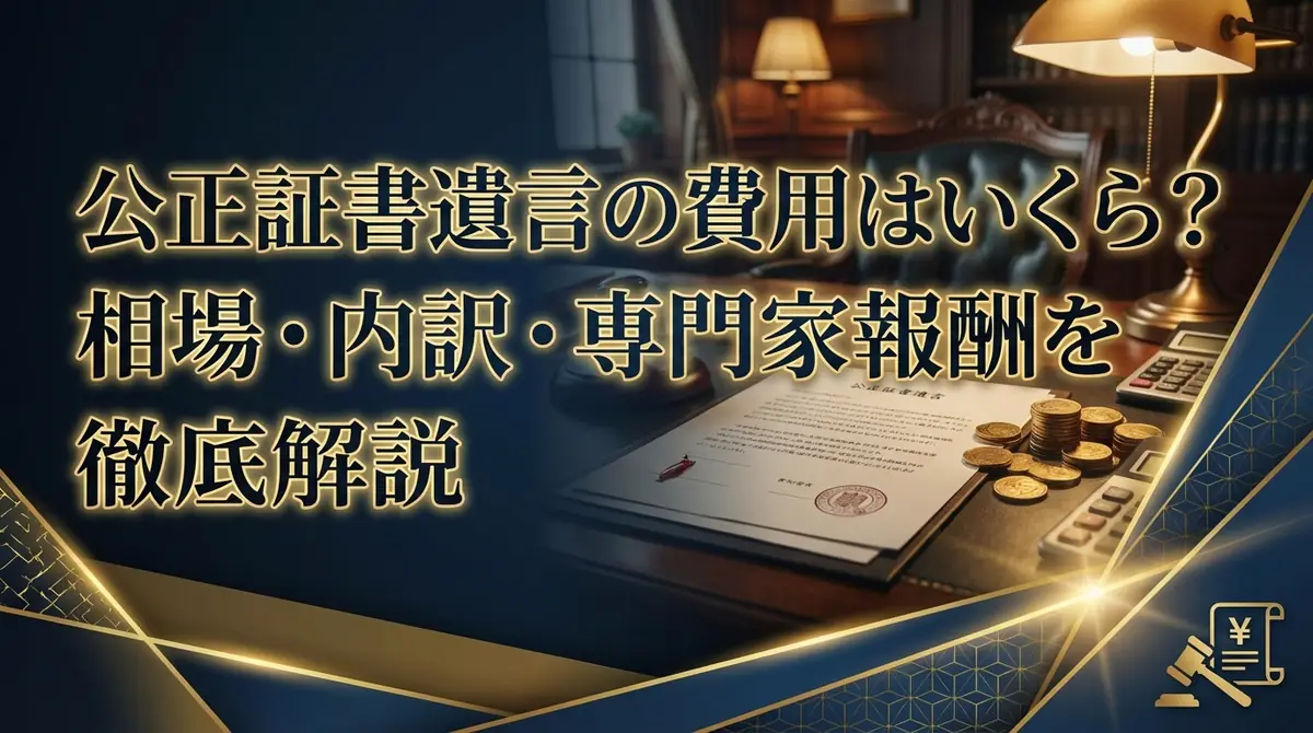 公正証書遺言の費用はいくら?相場・内訳・専門家報酬を徹底解説