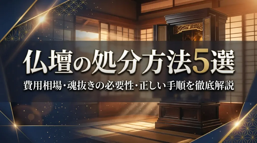 仏壇の処分方法5選｜費用相場・魂抜きの必要性・正しい手順を徹底解説
