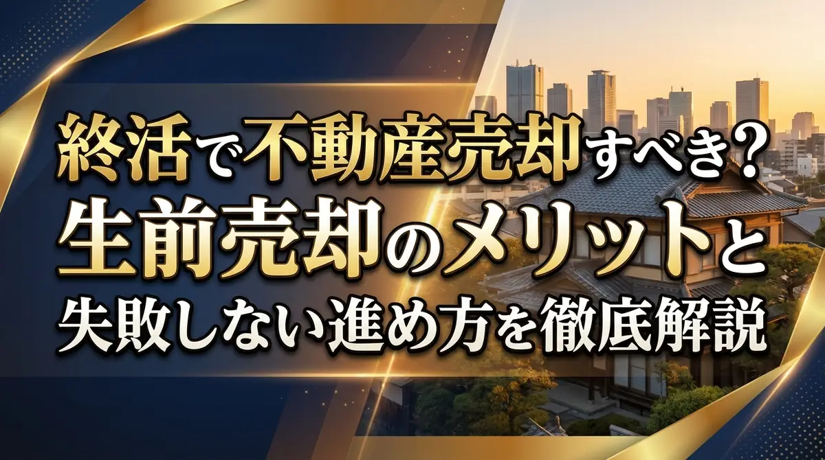 終活で不動産売却すべき?生前売却のメリットと失敗しない進め方を徹底解説